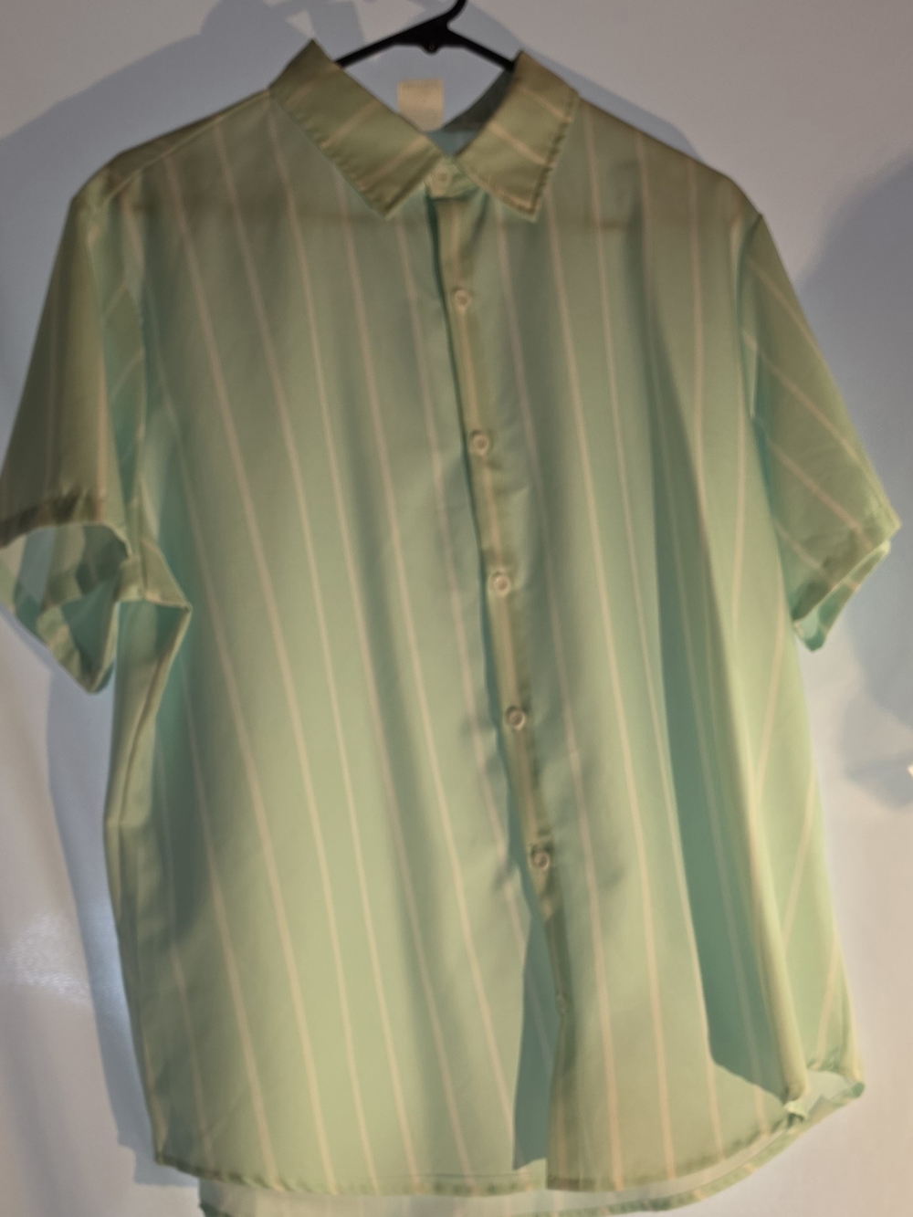 Light Green Striped Short-Sleeve Shirt - Women